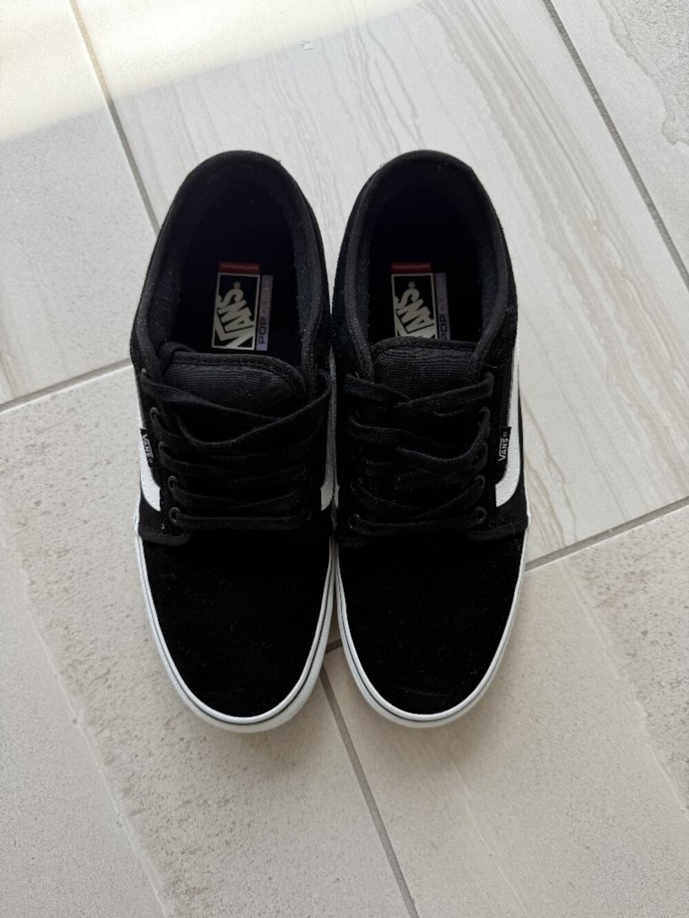 Vans Black and White Low Top Sneakers Mens